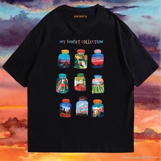 CZH (🔥พร้อมส่ง🔥) เสื้อ Sunset ผ้าCotton 100% มีสองสี ทั้งทรงปกติและ OVERSIZE S M L