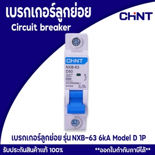 เบรกเกอร์ CHINT ลูกย่อยเซอร์กิตเบรกเกอร์ เบรกเกอร์ลูกย่อย รุ่น NXB-63 1P  Model D Miniature circuit breaker 1P