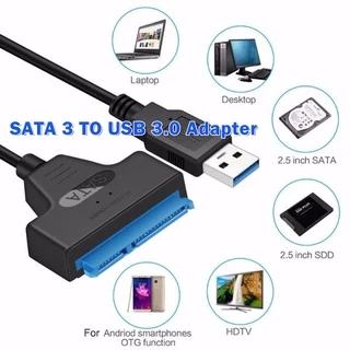 อะแดปเตอร์แปลงสายเคเบิ้ล SATA 3 TO USB 3.0 Adapter สนับสนุน 2.5 นิ้ว ส่งถ่ายข้อมูลได้รวดเร็ว SSD hard Drive 22 PIN SATA