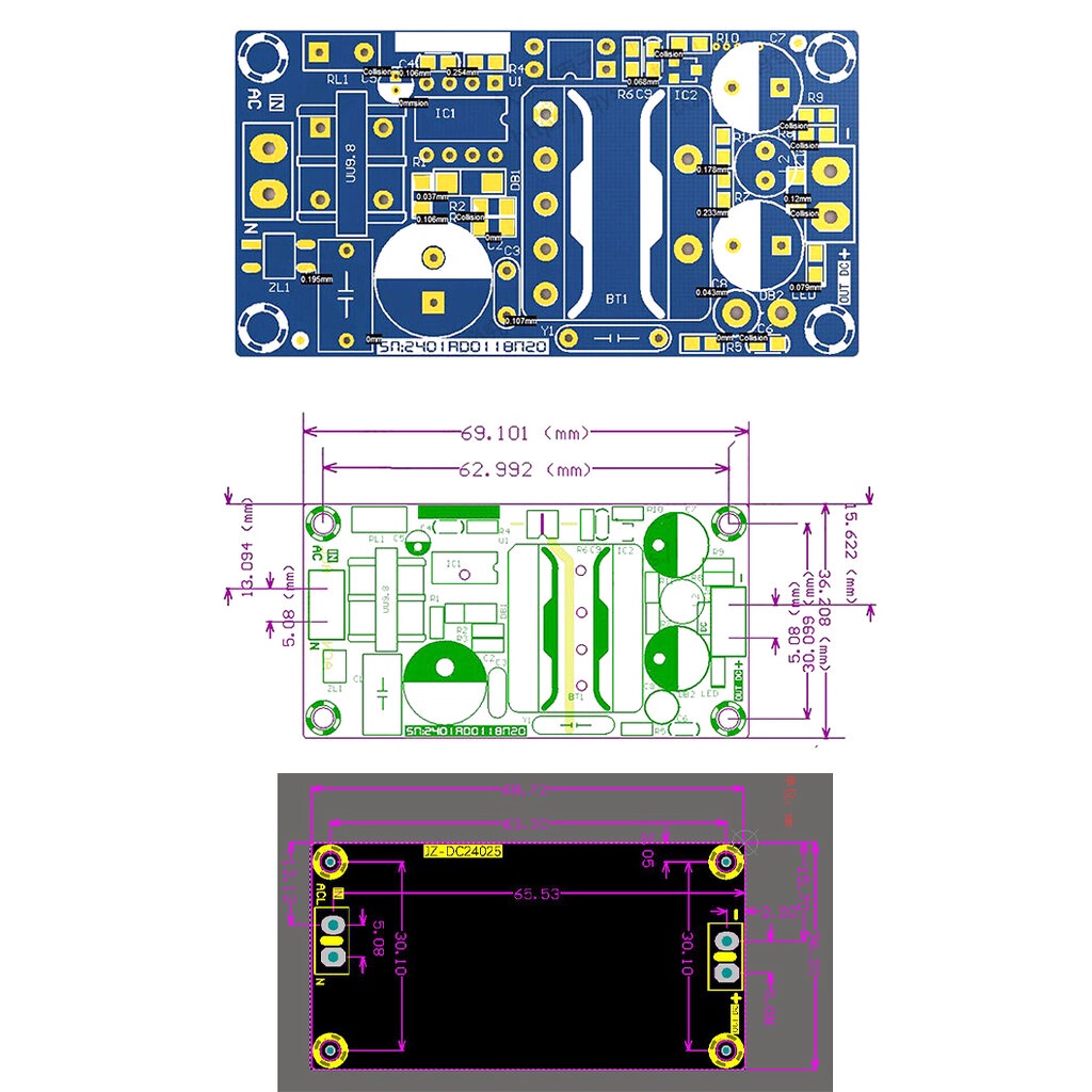 แปลงไฟ 220VAC เป็น DC 12V 2A switching power supply board module bare board 24W high efficiency AC-DC isolated power ...