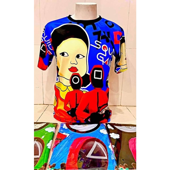 พร้อมส่งเสื้อยืด squid gameซีรีย์เกาหลีกำลังฮิตไซส์ผู้ใหญ่ ไม่ต้องพรี!!! พร้อมส่ง!!!เสื้อยืด Squid G