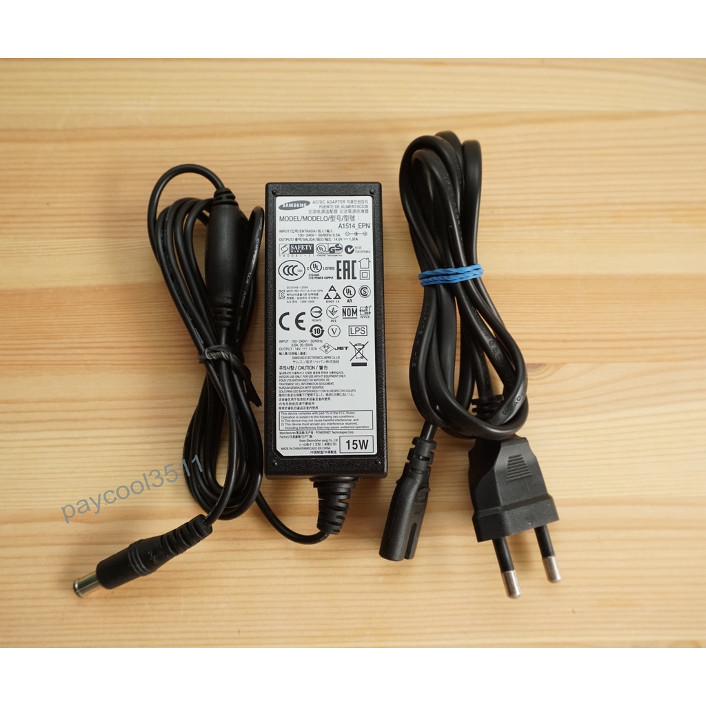 Adapter จอคอม Samsung LCD LED 14V 1.07A 15w ( 6.5x4.4mm ) ของแท้ มือ 2