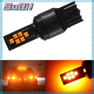 SUQI ไฟเบรกรถยนต์ แบบสว่างสูง สีแดง 3030 12SMD Led T20 7440