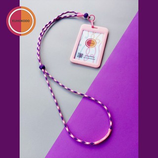 ID Strap สายคล้องบัตร ID11 ยาว 100CM (สีม่วงลาย/ชมพู) by KUMOKODO โปรพิเศษ ธันวาคม 2020 แถมเคสพลาสติกเข้าชุด