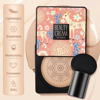 Venzen รองพื้นBB Cream คุชชั่น พร้อมแปรงหัวเห็ด เพิ่มความสว่างให้กับผิว20กรัม