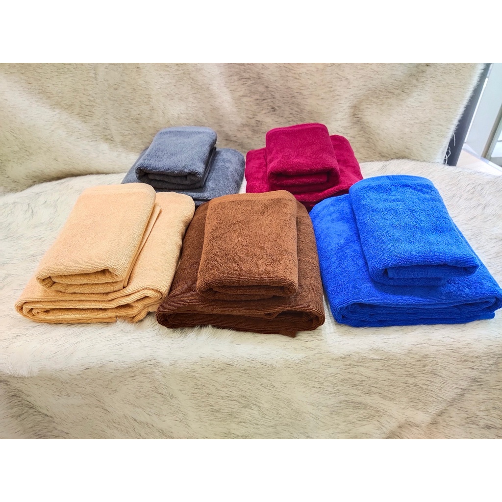 Two Sisters ชุดผ้าเช็ดตัว+ผ้าเช็ดผม ซื้อคู่คุ้มกว่า Cotton100% เกรดโรงแรม