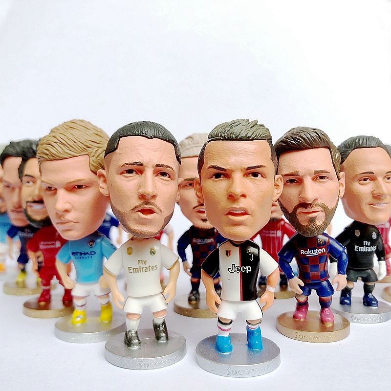 โมเดลฟิกเกอร์นักฟุตบอล Ronaldo Messi Neymar Dybala Beckham Zidane Modric ของเล่นสําหรับเด็ก