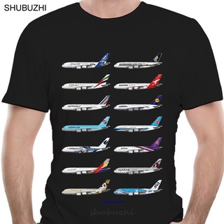 เสื้อยืดสีขาวเสื้อยืดผ้าฝ้าย พิมพ์ลาย AIRBUS AVIATION แฟชั่นฤดูร้อน สําหรับผู้ชาย  sbz535