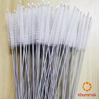 Khummak แปรงล้างหลอดดูด จุกนม ขนไนล่อน ไม่ทำให้เป็นรอย Stainless steel soft straw straw brush