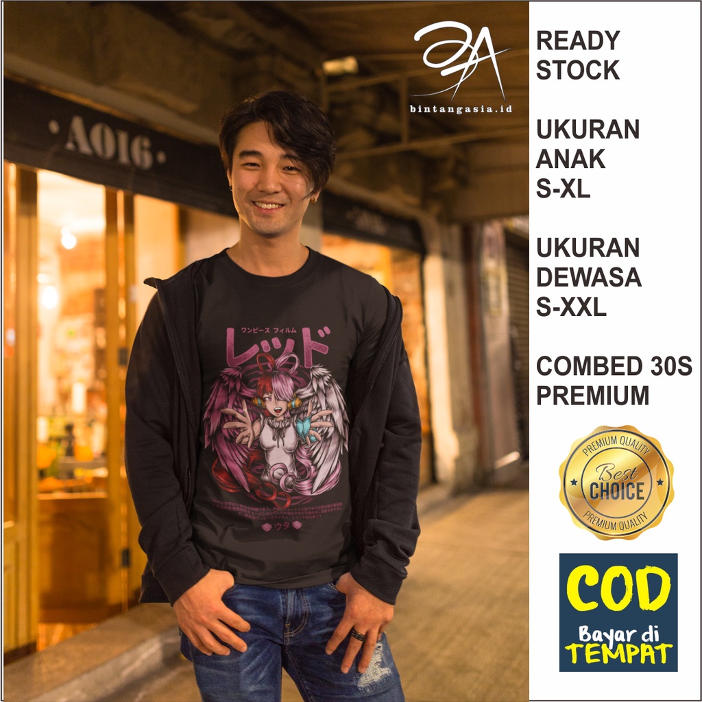 BA037 Uta One Piece Anime T-Shirt Red Film Front Screen Printing