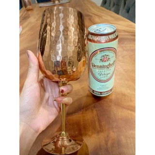 แก้วไวน์ทองแดงเเท้100% Copper wine glass(เหลือ3ใบสุดท้ายในไทย)