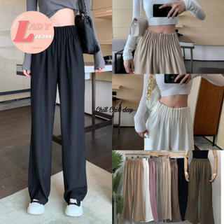 LADY_JEANS พร้อมส่ง #7568(ใส่โค้ด LADYJ8 ลดทันที 15%)ใส่แล้วสูง กางเกงแฟชั่นเอวจีบเก็บพุง ฮิตสุด Tiktokกางเกงเอวสูง