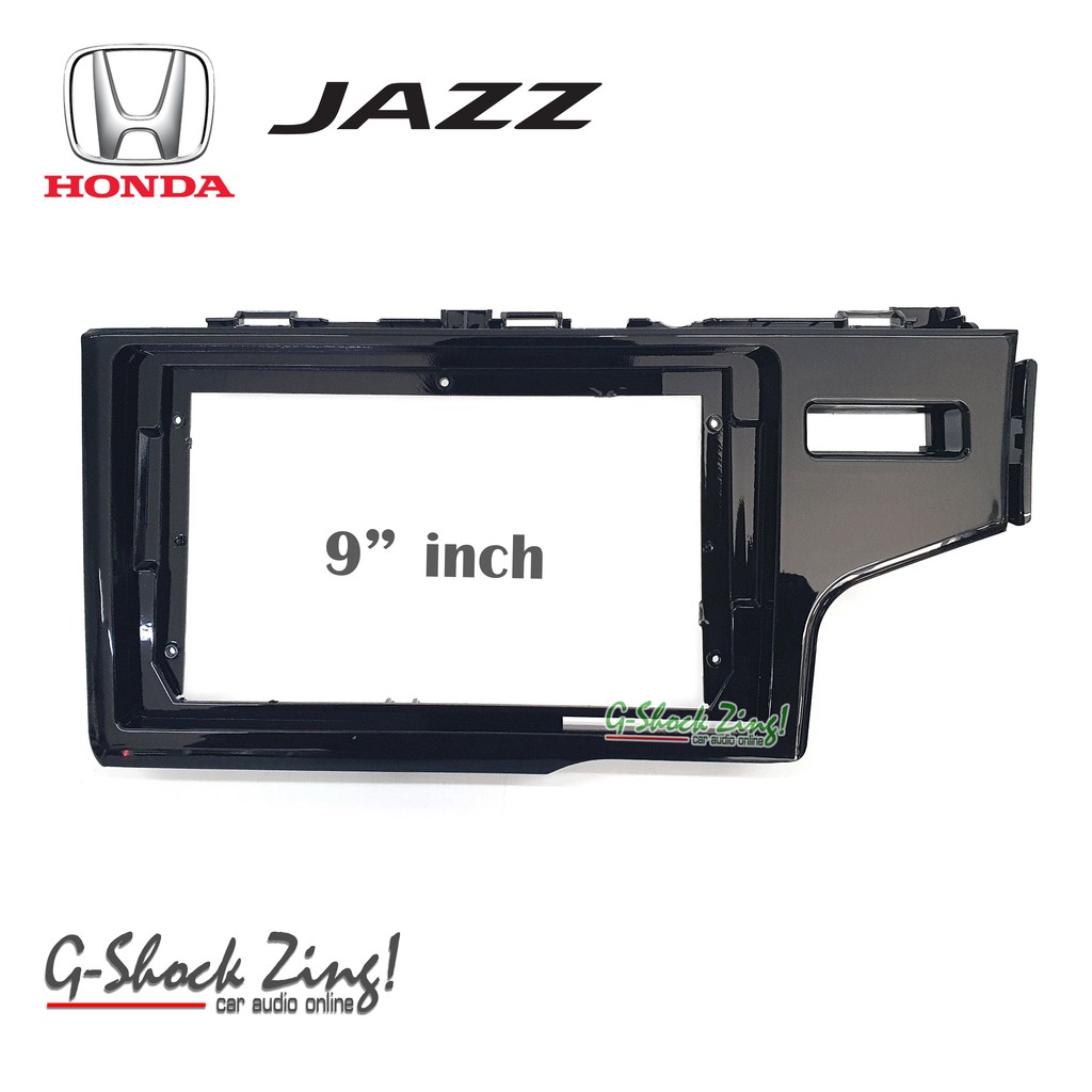 Honda JAZZ GK หน้ากกากสำหรับ หน้าจอ 9นิ้ว (บิ้วอิน) ตรงรุ่น Honda jazz Gk 2014-2018 สีดำแก้ว (หน้ากา
