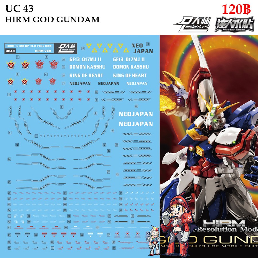 D L Darlin Uc Hirm God Gundam Mg Water Decal Uc