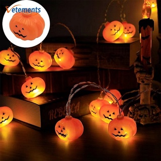 [ Halloween ] สายไฟ LED 10 ดวง รูปฟักทอง กันน้ํา สีขาวอบอุ่น ยาว 1 เมตร สําหรับตกแต่งปาร์ตี้ฮาโลวีน