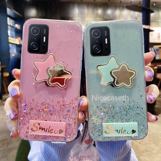 เคสโทรศัพท Xiaomi Mi 11T Pro 11 Lite 5G NE Redmi 10 Phone Case เคส 3D Five Pointed Star Starry Sky Glitter Bling Protective Phone Cover