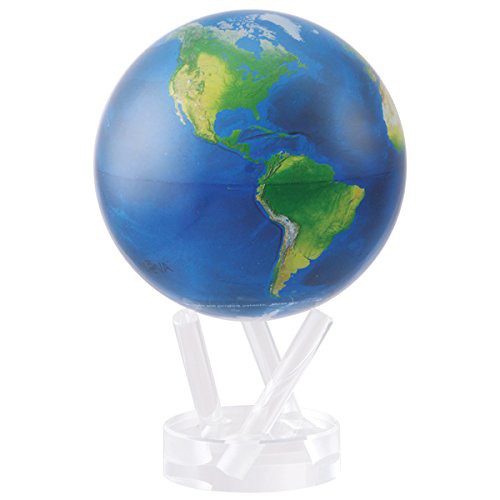 Mova 4.5 in Natural Earth Globe ลูกโลกหมุนด้วยพลังงานแสงอาทิตย์พร้อมฐานรองอะครีลิค เหมาะเป็นของขวัญไ