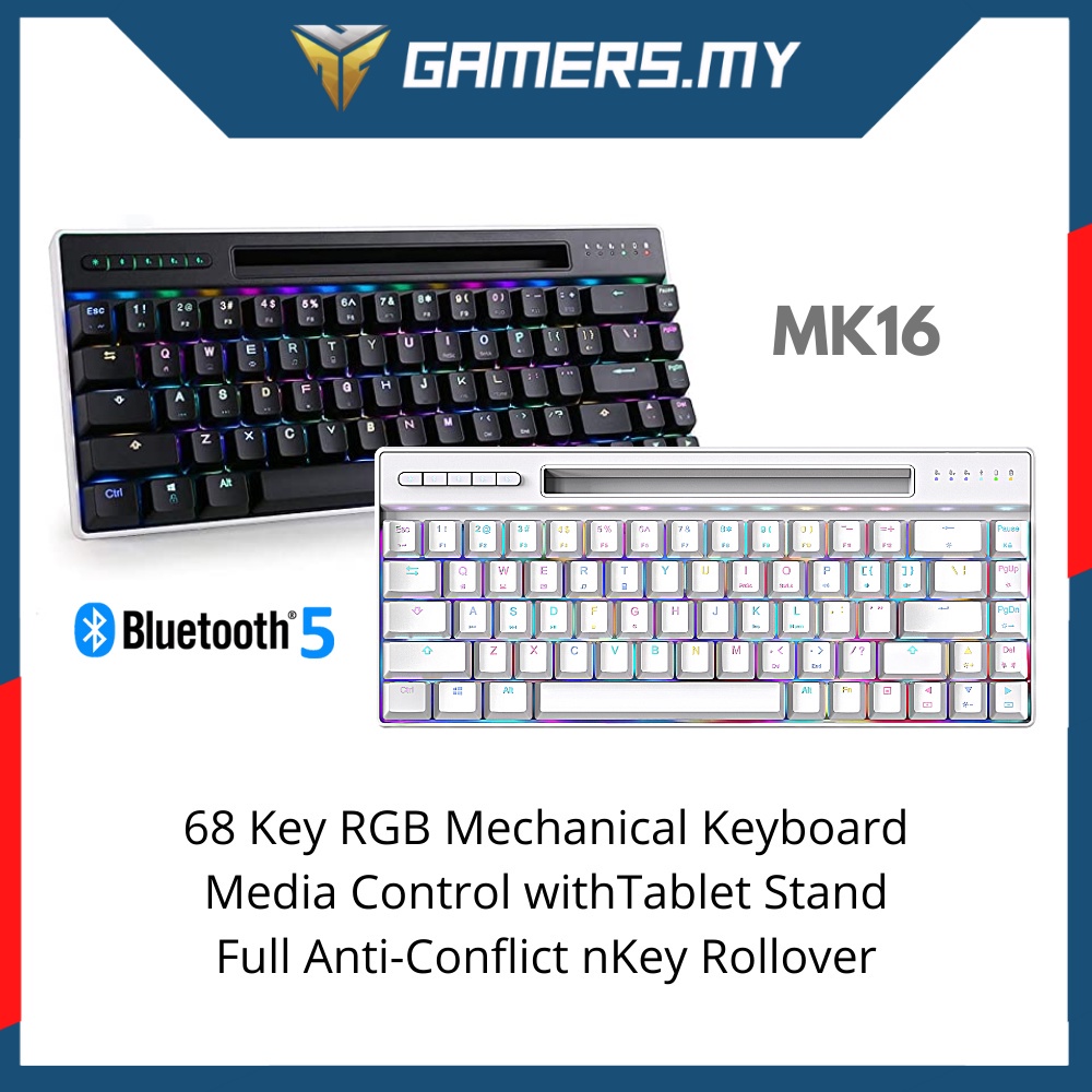 Magic-Refiner MK16 68 คีย์ RGB คีย์บอร์ดไร้สาย Bluetooth