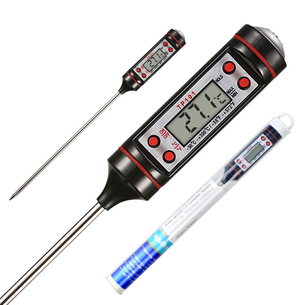 Food Thermometer TP101 ที่วัดอุณหภูมิของอาหาร น้ำ ของเหลว น้ำมัน แถมฟรีแบตเตอรรี่ thermometer