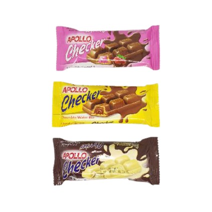 (Set 2 ชิ้น) Apollo Checker เวเฟอร์บาร์ 18กรัม