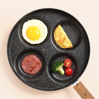 กระทอดไข่สี่หลุมวงกลมNon-Stick เคลือบ ไม่ติดกระทะ พร้อมส่ง..