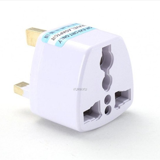 Universal 3 Pin Plug Adaptor 2 Pin US EU Multi Pin ถึง 3 Pin UK