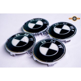 ฝาครอบดุมล้อ ฝาครอบล้อ ฝาล้อรถ  ฝาครอบ BMW 68MM ขาวดำ