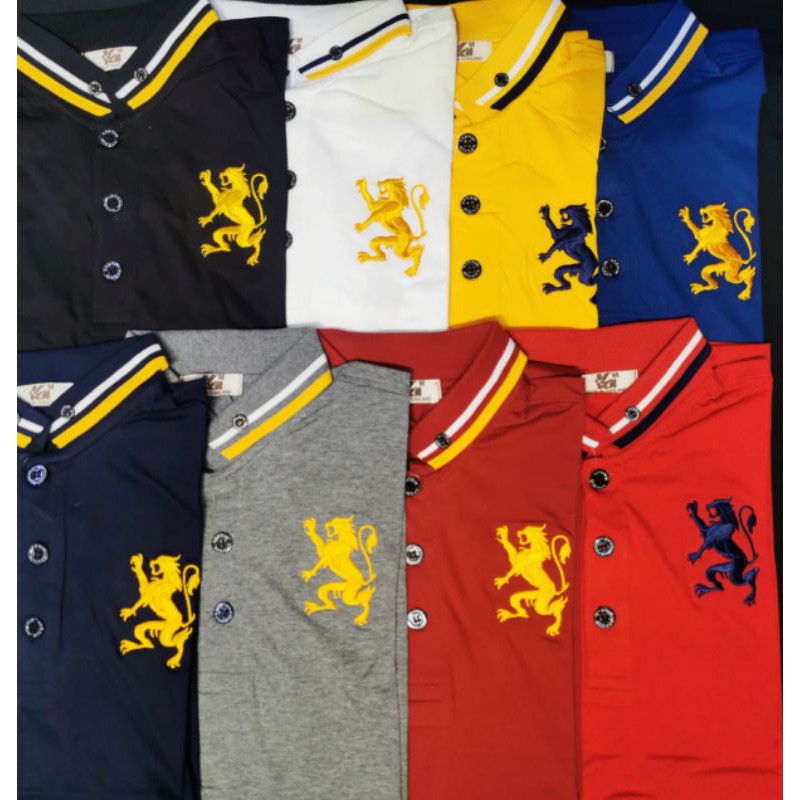 เสื้อคอปก ผ้าCotton % ปักสิงห์ Size...M-XL