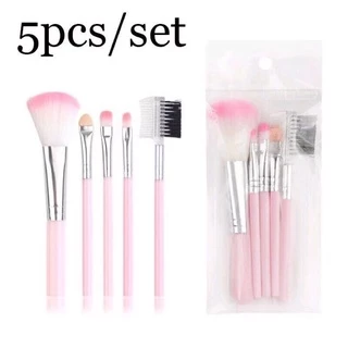 GTRmallshop A61(ร้านไทย) เซ็ตแปรงแต่งหน้า 5ชิ้น สำหรับรองพื้น / อายแชโดว์ / ผง / บลัชออน (อุปกรณ์แต่งหน้าผู้หญิง)