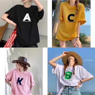 ตัวอักษรเกาหลี Tshirt สําหรับผู้หญิงแฟชั่น Tees Unisex I%4