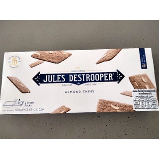 Jules Destrooper Almond Thins บิสกิตรสเนย ผสม อัลมอนด์ จูลส์เดสทรูเปอร์ 100 กรัม