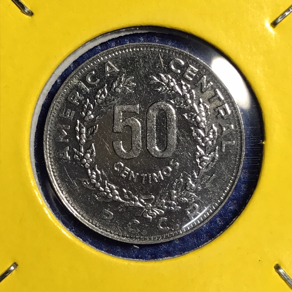 เหรียญเก่า#14743 ปี1982 COSTA RICA 50 CENTIMOS เหรียญสะสม เหรียญต่างประเทศ เหรียญหายาก