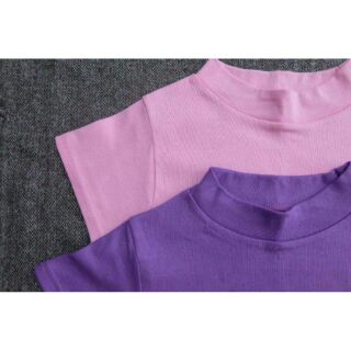 เสื้อครอปแขนสั้นคอเต่า