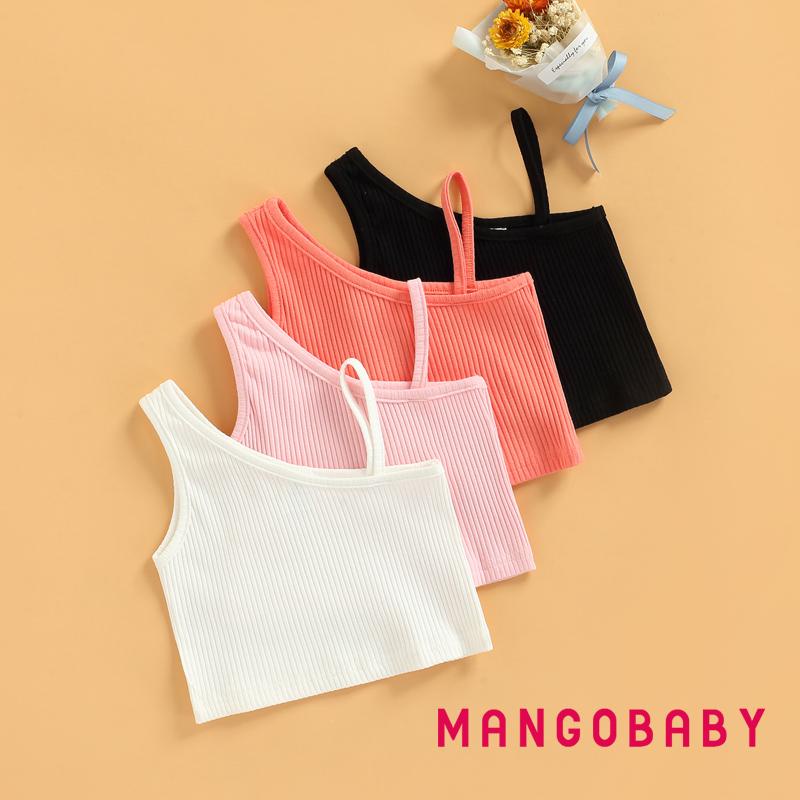 มก-ระบายอากาศ ฤดูร้อนสาวน้อยเสื้อกั๊ก, เด็กวัยหัดเดินสไตล์หวานสีทึบไหล่ลาดแขนกุดสั้นท็อปส์เสื้อผ้าสบายๆ