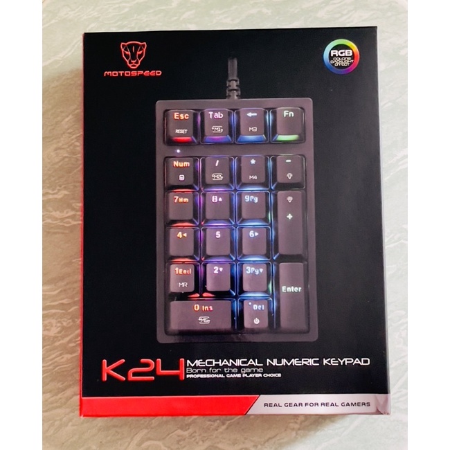 MOTOSPEED K24 USBแบบมีสายแป้นพิมพ์ตัวเลข 21 คีย์Mini Numpad RGB ...