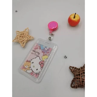 🔥50ลาย เลือกสีได้ ชุดการ์ดงานการ์ตูนมีเชือกมีโยโย่ Cartoon card holder student bus access work card with yoyo KT