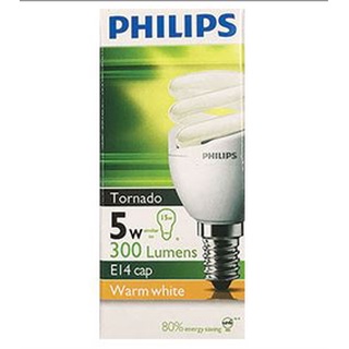 PHILIPS Tornado E14 5w warmwhite แสงเหลือง