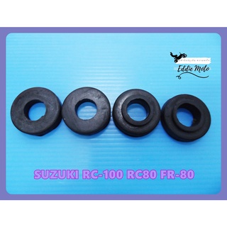 SUZUKI RC100 RC80 FR80 RUBBER HANDLE BAR "BLACK"  // ลูกยางรองแฮนด์ (เซ็ท 2 คู่)  สินค้าคุณภาพดี