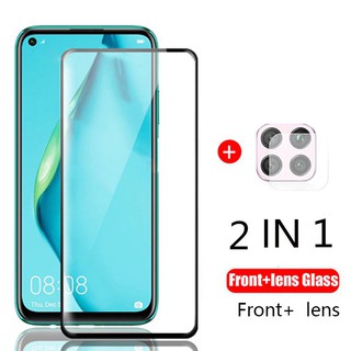 2 IN 1 กระจกนิรภัย 9D แบบเต็มจอ สําหรับ Huawei Nova 3i 2i 5i 7i 5T P40 P30 P20 Lite Pro P30Lite P30Pro P20Lite P20Pro Honor 10 Lite Honor 8X Y6 Y7 Y9 Pro 2019 Y5 Y6 Y7 2018 P Smart ฟิล์มกระจกนิรภัยกันรอยหน้าจอ 2019