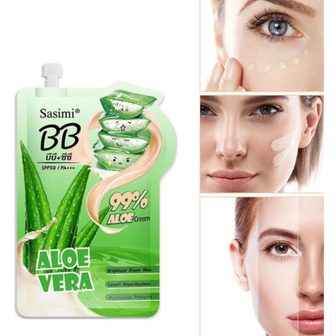 S-1845 บีบี+ซีซี SasimiSPF50++ รองพื้นว่านหางจระเข้ 99% แท้ พร้อมส่งในไทย
