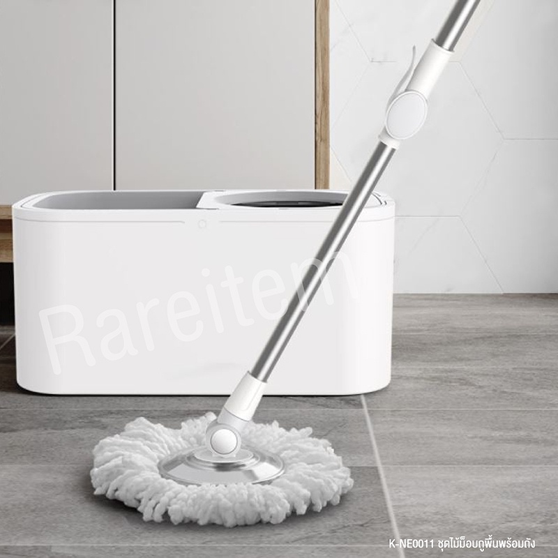 พร้อมส่ง QUANGE Rotating Water Mop ชุดไม้ม็อบถูพื้น พร้อมถัง ไม้หมุนได้ 360 องศา