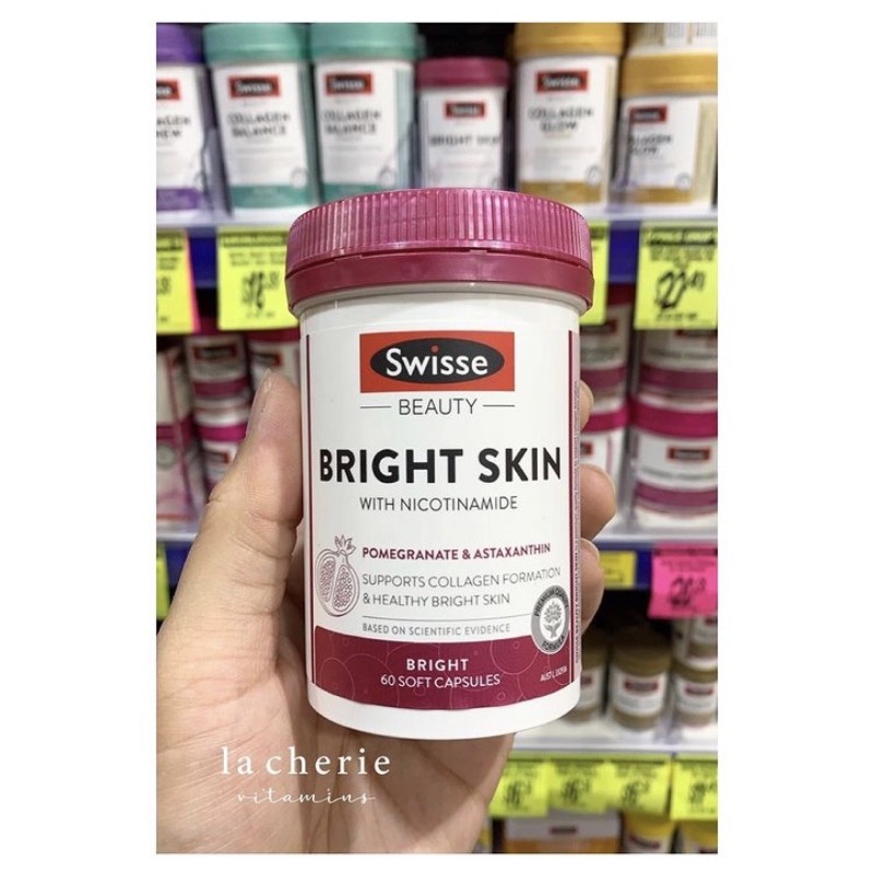 พร้อมส่งของแท้ Swisse Bright Skin หิ้วเองจาก shop ค่ะ ขนาด 60 เม็ด