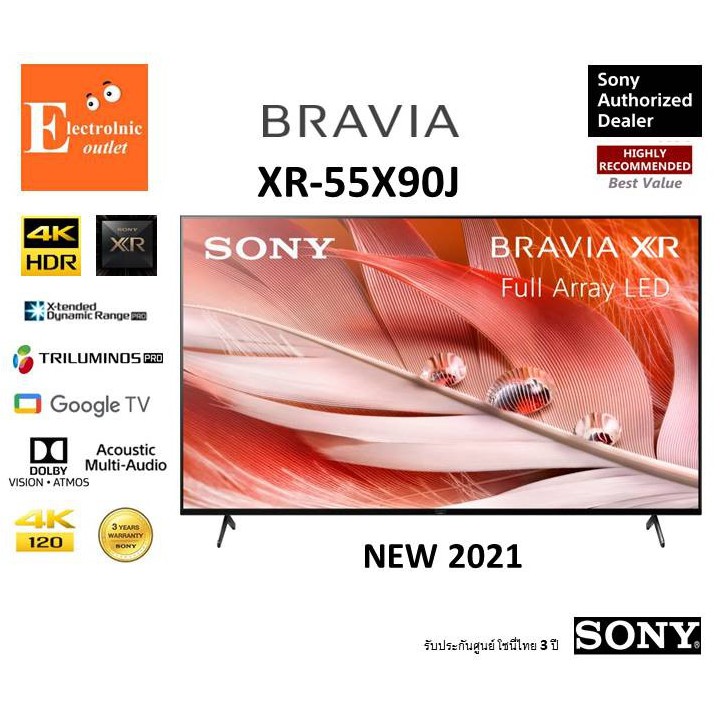 Sony Bravia XR-55X90J Google TV 4K 120fps. (2021) ***รับประกัน 3 ปี