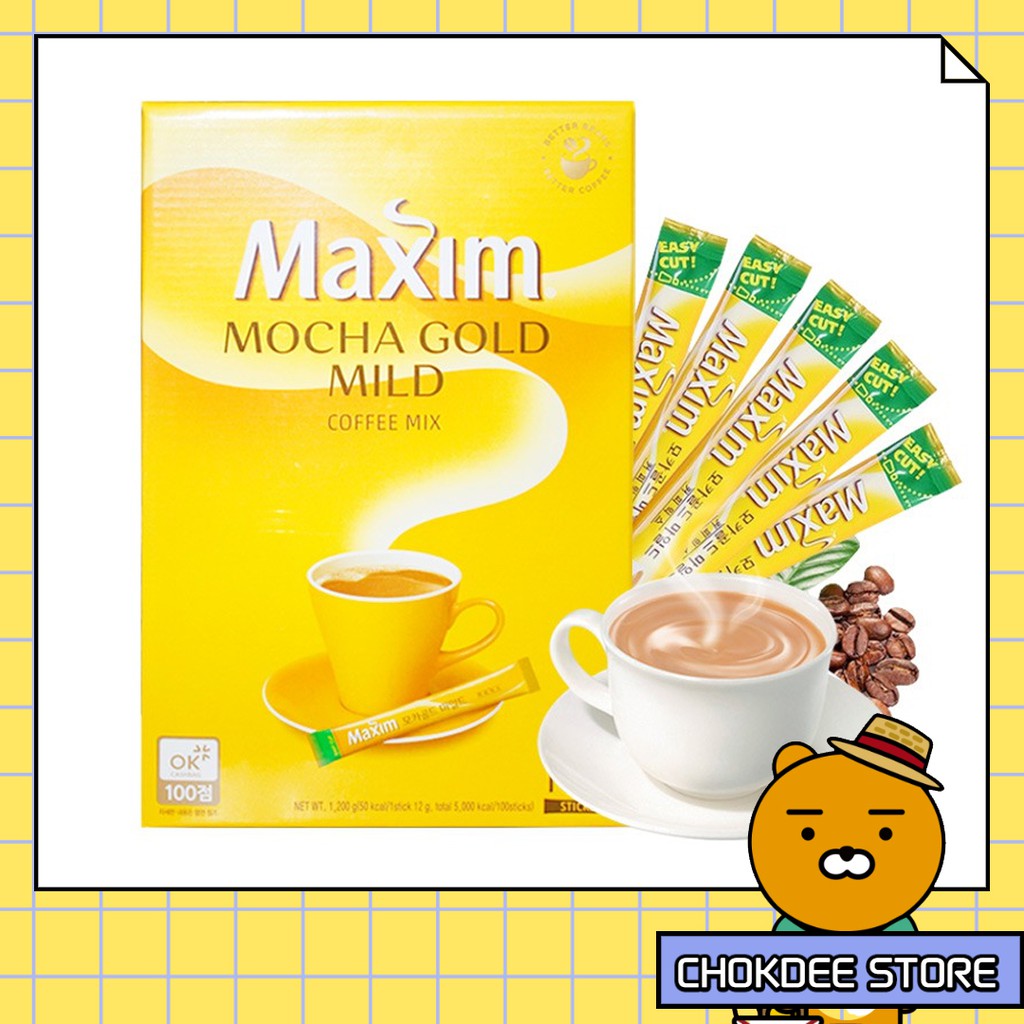 กาแฟ Maxim Mocha Gold Mild ขนาด 12g ซองละ 8 บาท / Maxim 3 in 1 White Gold coffee