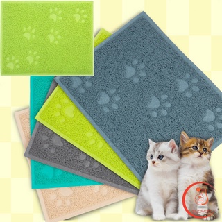 แผ่นรองกรงเล็บสัตว์เลี้ยงรั่วซึมได้ พรมรองทรายแมว แผ่นดักทรายแมว สี่เหลี่ยม  Cat litter mat