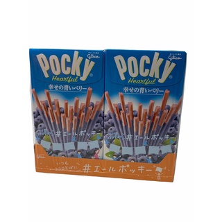 POCKY Heartbul,Blueberry Cream &amp; Strawberry Biscuit Limited Edition สินค้านำเข้าจากญี่ปุ่น 1แพค/บรรจุจำนวน 10 กล่อง ราคาส่ง ยกแพค สินค้าพร้อมส่ง