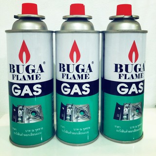 BUGA FLAME GAS แก๊สสำหรับเตาพกพาฝาแดง (ขนาด 375 ml.) แก๊สบูก้ากระป๋อง BUGA FLAME GAS REFILL