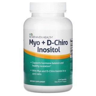 New⚡️พรีออเดอร์⚡️🇺🇸Fairhaven Health, Myo + D-Chiro Inositol, 120 Capsules🇺🇸