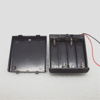 Battery box ขนาด AA หรือ 14500 จำนวน 4 ก้อน - แบบมีฝาและสวิทซ์เปิดปิด