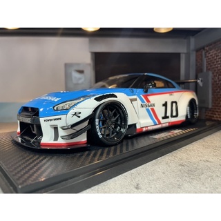 โมเดลรถ 1:18 IG2344 LB-WORKS Nissan GT-R R35 type 2 White/Blue